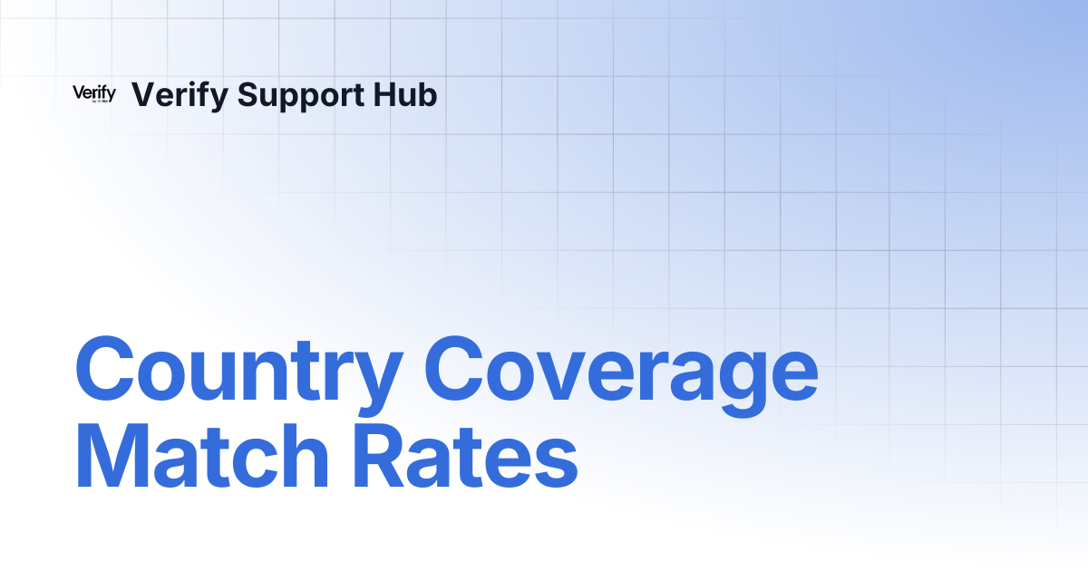 Country Coverage Match Rates | Verify Support Hub