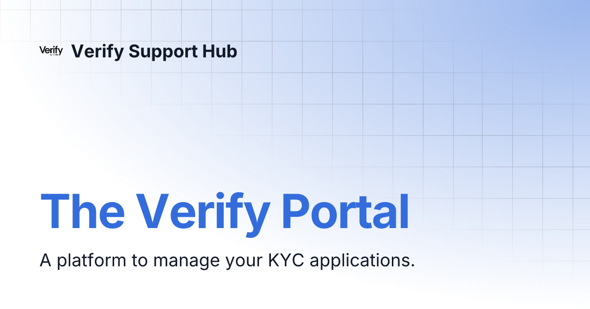 The Verify Portal | Verify Support Hub
